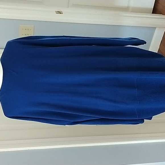 Lord & Taylor Cobalt Blue Open Front Cardigan Duster Sweater XL - Picture 11 of 11